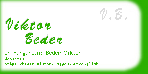 viktor beder business card